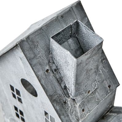 Bild av unik grå lykta med byggnadsinspirerad design