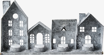 Bild av dekorativ ljuslykta med rustik design