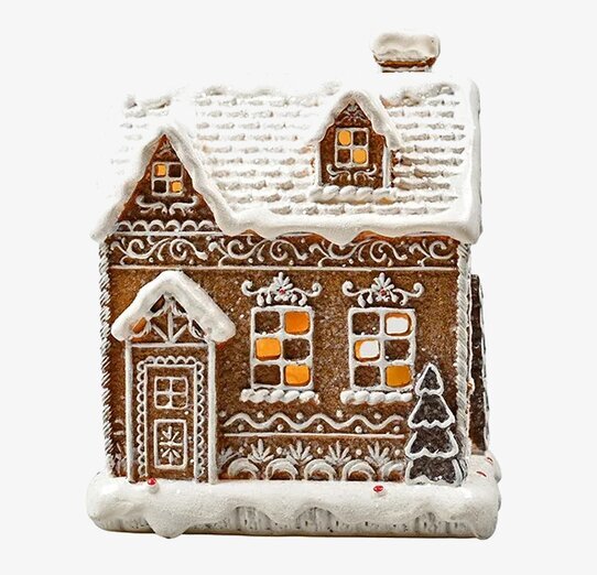 Pepparkakshus LED från Det Gamle Apotek med snötäckt tak