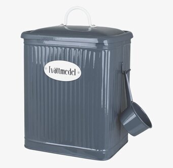 Bild av stilren och funktionell plåtburk för tvättmedel