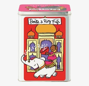 Bild av en charmig och lekfull plåtburk med elefant