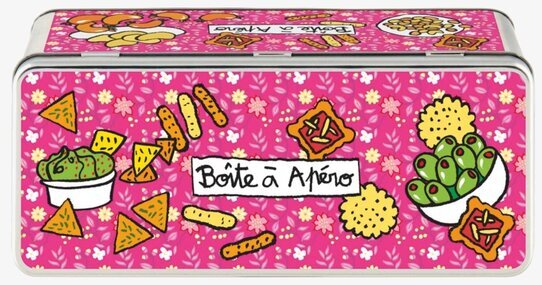 Plåtburk Snacks från Derrière la porte med färgglad design