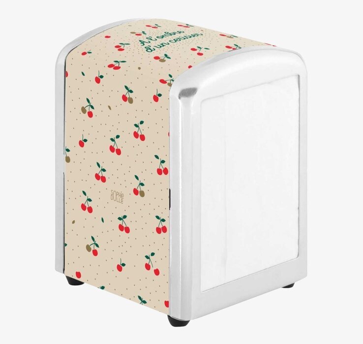 Servettställ Cherry från Derriére la porte på ljust bord