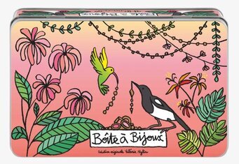 Bild av färgsprakande plåtburk med fågelmotiv