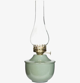 Bild av elegant ljuslykta med grön emalj och glas