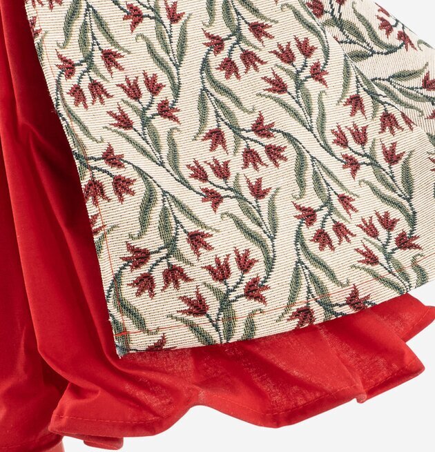 Bordslampa Genna från Skitso med blommönster och röd sammet