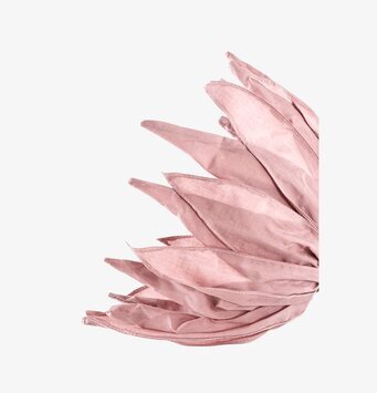 Bild av en unik bordslampa med rosatonade kronblad