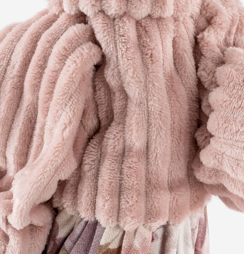 Bordslampa Ririka från Skitso med rosa och blommigt tyg