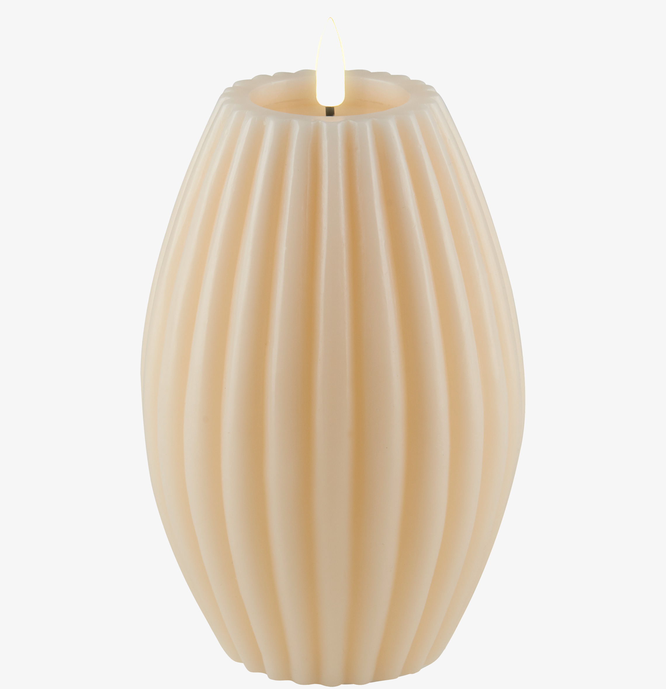Stripe Candle Cream 15cm från Deluxe Homeart i krämfärg