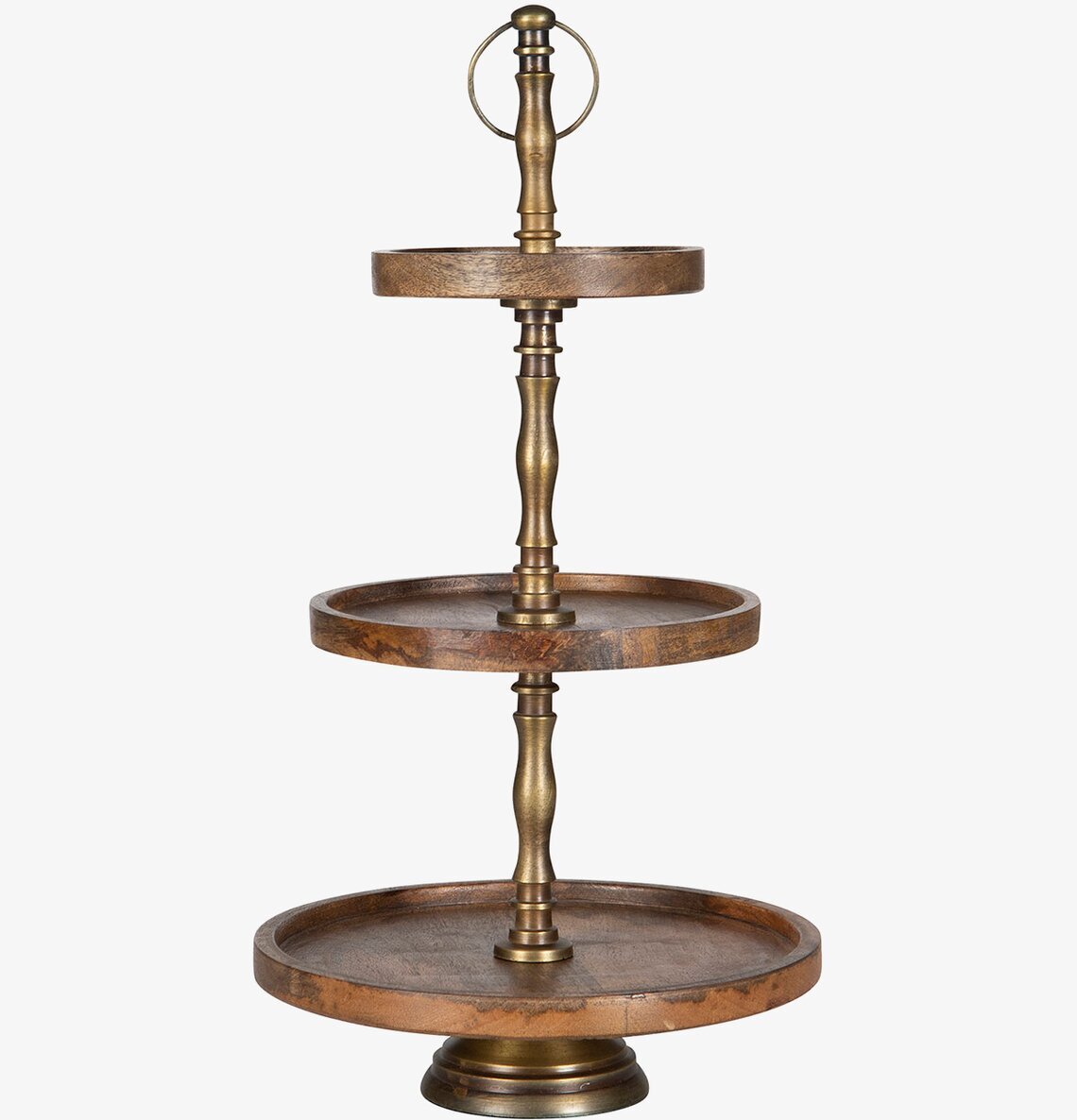 Våningsfat Trä Brun/Mässing från A Lot Decoration