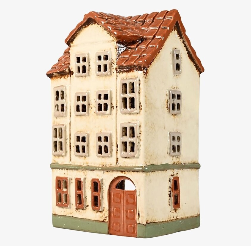 Ljuslykta Hus Creme från Det Gamle Apotek i keramik