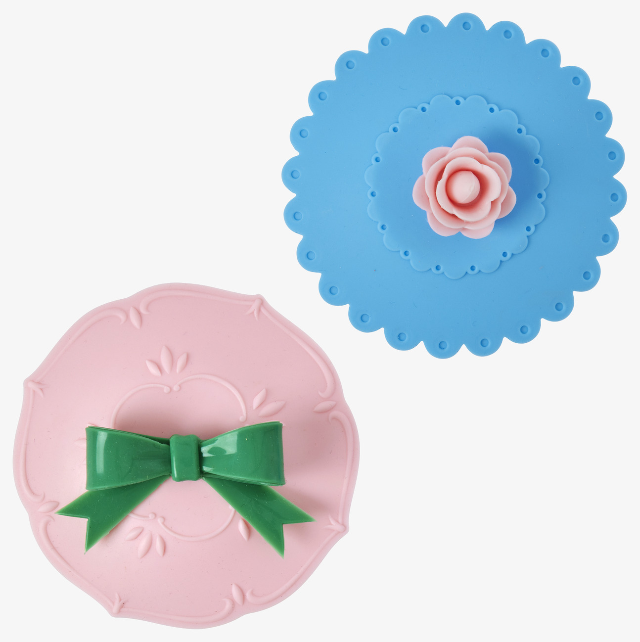 Silikonlock Vintage från Rice i ljusrosa och klarblå färg