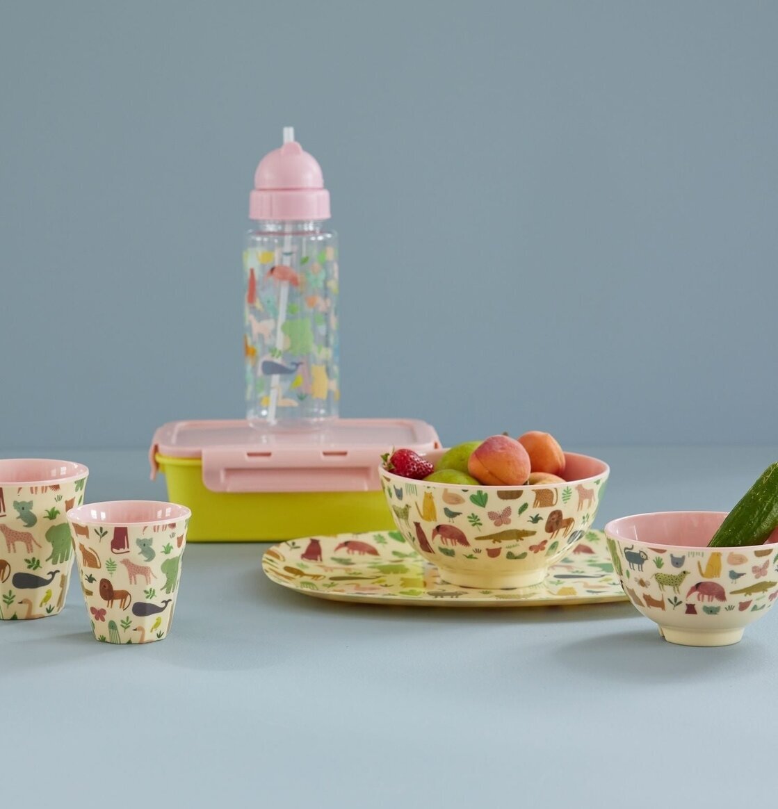 Liten Skål Sweet Jungle Print Pink från Rice med djurmotiv