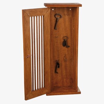 Bild av stilrent och funktionellt nyckelskåp i trä