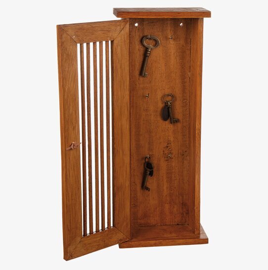 Bild av stilrent och funktionellt nyckelskåp i trä