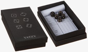 Bild av elegant och stilrent Yatzy-set i mörk design