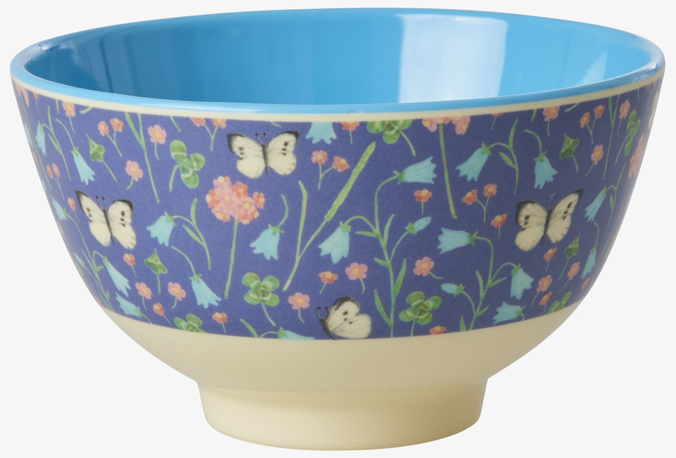 Liten Skål Butterfly Field Print från Rice med färgglatt mönster