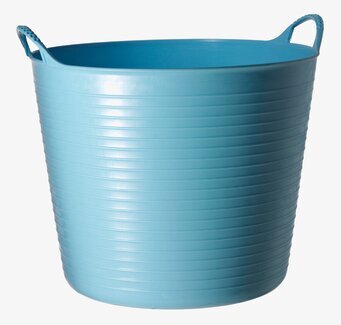 Foto av ljusblå praktisk och stilren förvaringshink