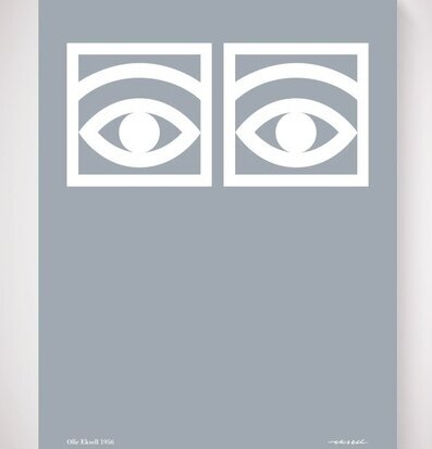 Bild av minimalistisk affisch med ikonisk ögondesign