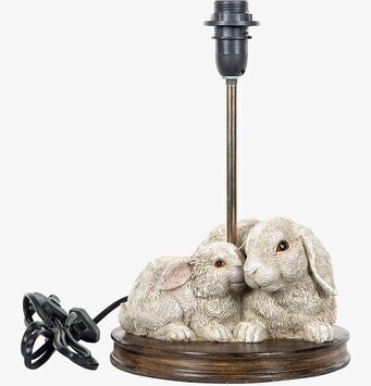Bild av dekorativ bordslampa med kaniner i polyresin