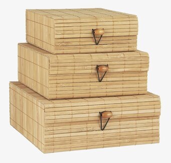 Bild av stilrena förvaringslådor i bambu, set om tre