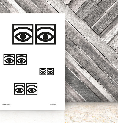 Foto av minimalistisk affisch med stiliserade ögon