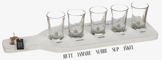 Träbricka Snaps Inkl Glas från Different Design med glas