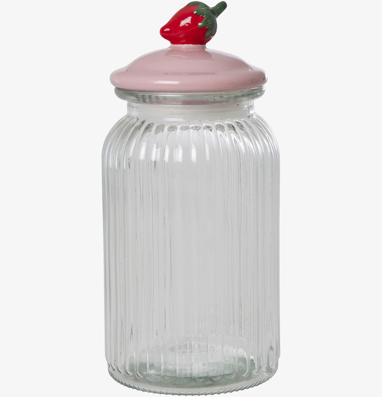 Glasburk Jordgubbe från Rice med dekorativt keramiklock