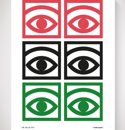Affisch Ögon Cacao Färg från Olle Eksell med ögonsymboler