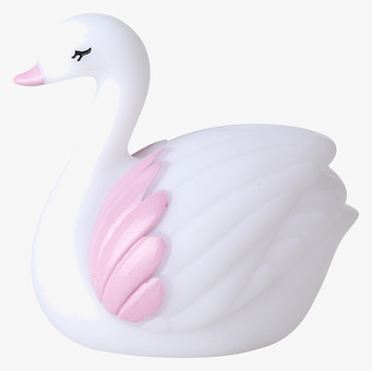 Bild av elegant svanformad LED-lampa med pastellfärg