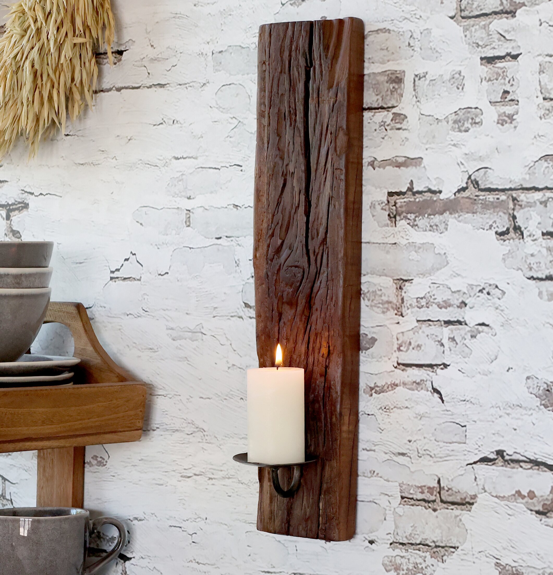 Väggljusstake Grimaud Natur H43cm från Chic Antique