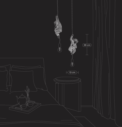 Bild av kreativ minimalistisk inredning med taklampor