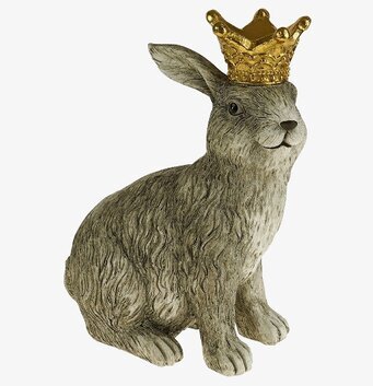Bild av en kanin med guldkrona – unik dekoration