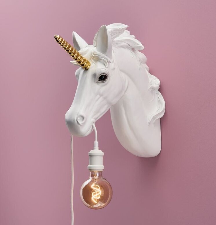 Vägglampa Unicorn Vit/Guld från Werner Voss på rosa vägg