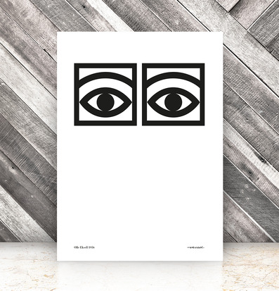 Bild av minimalistisk affisch med ikonisk ögondesign