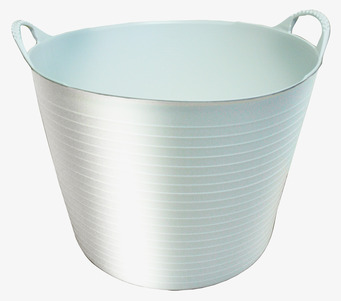 Bild av vit förvaringshink med praktiska handtag