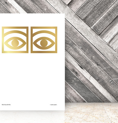 Bild av ikonisk affisch med gyllene ögon och design