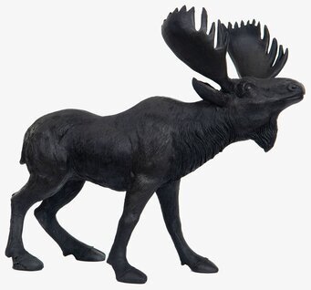 Bild av en realistisk älgdekoration i brun och svart