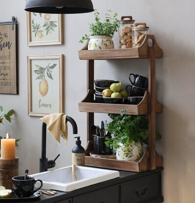 Bild av elegant kök med rustik och modern inredning