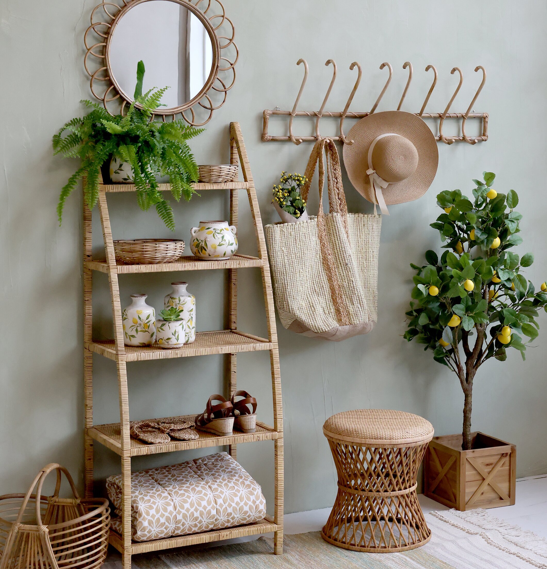 Kruka Limone Creme Ø15cm från Chic Antique på rottinghylla