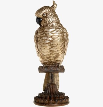 Foto av dekorativ papegojskulptur i antik mässing