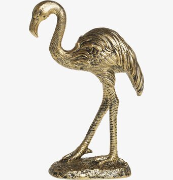 Bild av elegant flamingoskulptur i antik mässingsnyans