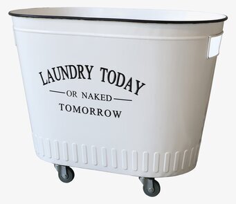 Bild av stilren och funktionell tvättkorg med hjul