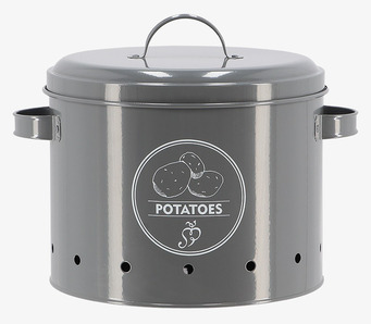 Foto av stilren antracitgrå plåtburk för potatis