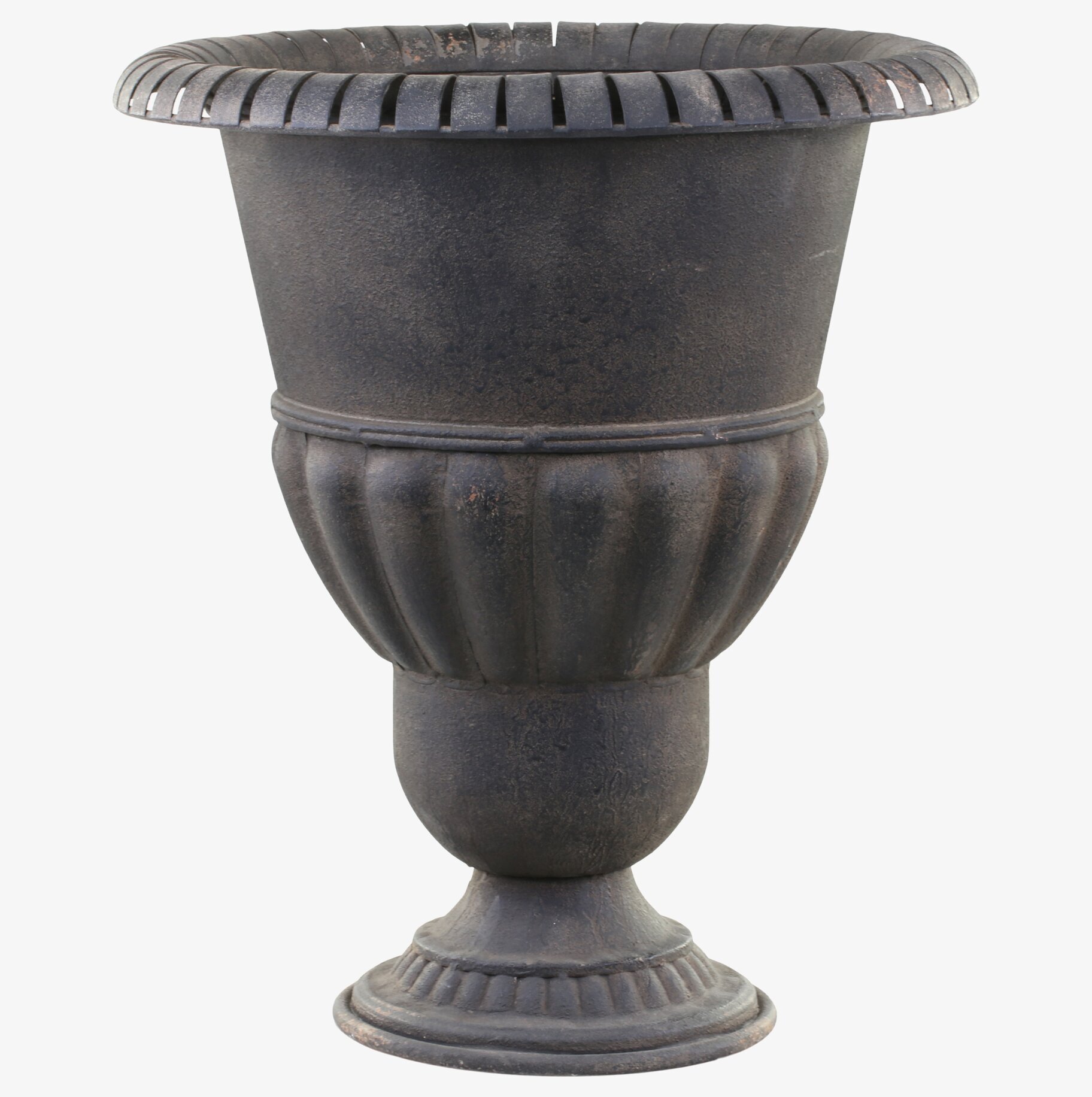 Foto av stor antikgrå kruka med vintage design