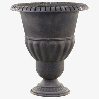 Foto av stor antikgrå kruka med vintage design