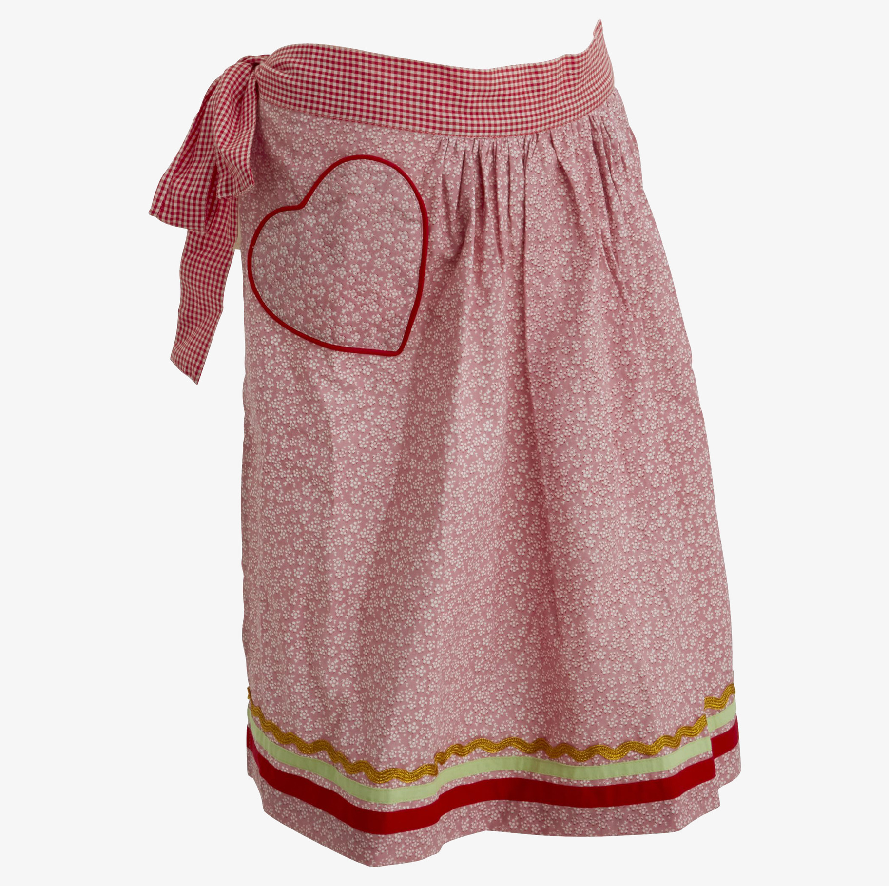 Förkläde Retro Style från Rice med rosa och blommigt mönster