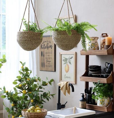 Bild av inbjudande kök med naturliga element