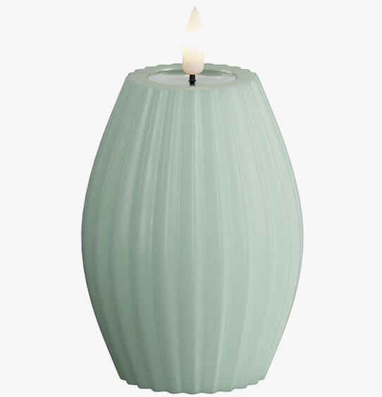 Stripe Candle Salvia 10cm från Deluxe Homeart i salviagrönt