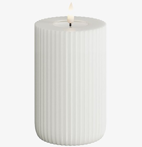Solid Stripe Candle Vit 12.5cm från Deluxe Homeart, vit ljus